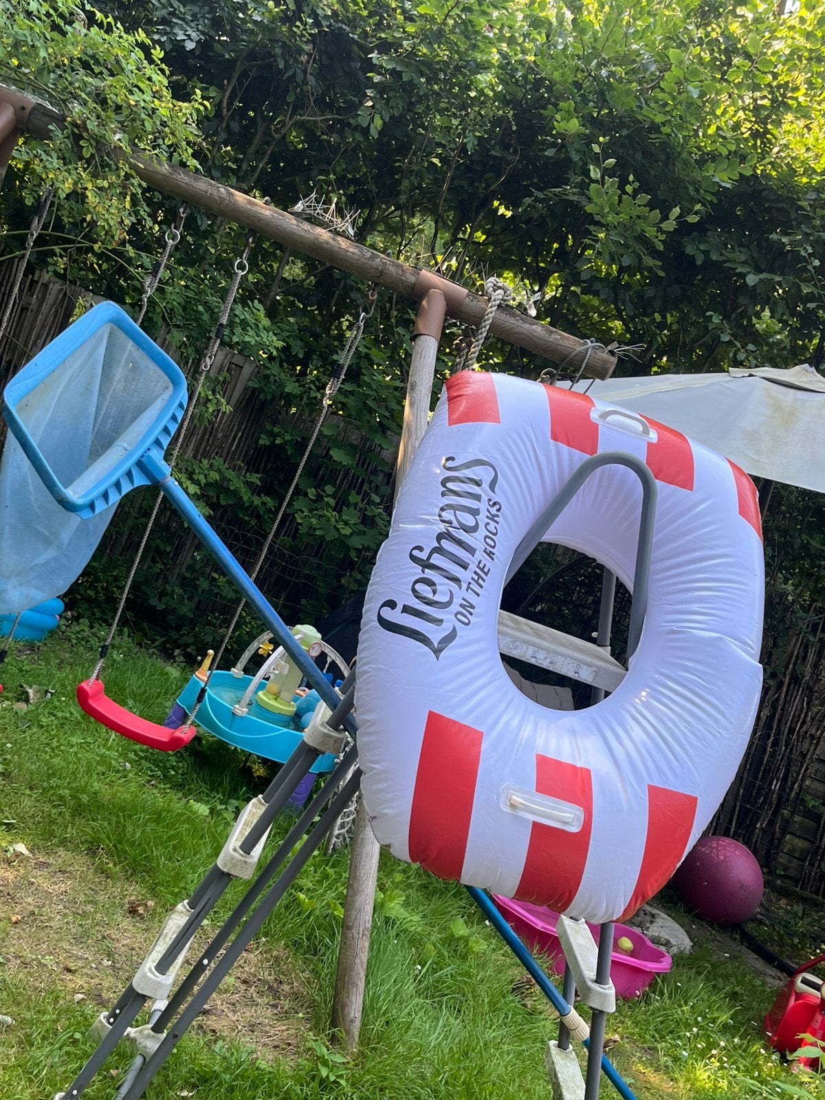 Zwembadladder +zwembadnet + zwemband, Tuin en Terras, Ophalen, Gebruikt, Overige typen