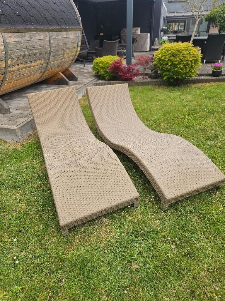 Lounge ligzetels, Jardin & Terrasse, Chaises longues, Comme neuf, Synthétique, Enlèvement