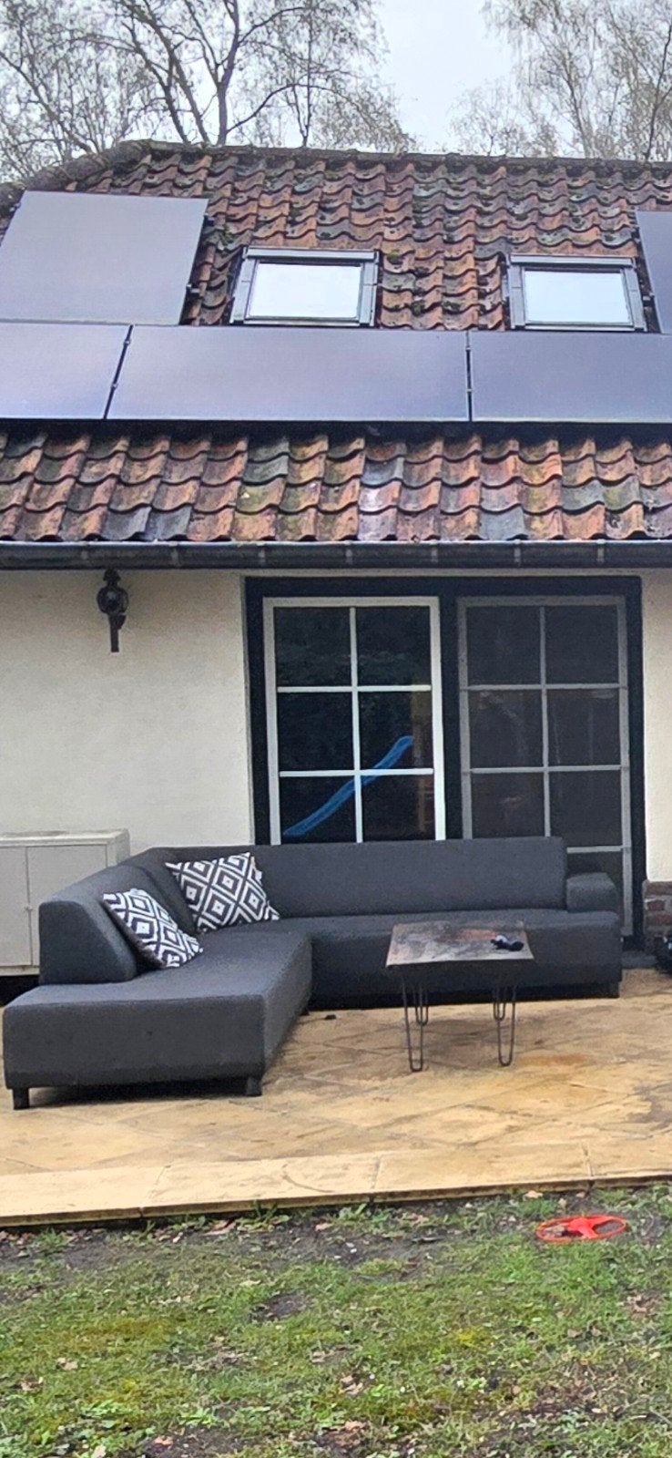 buiten zetel lounge zetel grijs goed onderhouden, Tuin en Terras, Ophalen, Kunststof, Gebruikt, 6 zitplaatsen
