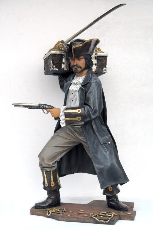 Piratenbeeld 199 cm - piraat polyester beeld, Ophalen, Nieuw
