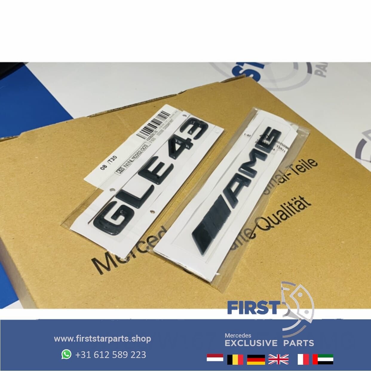 X253 C253 GLC43 AMG LOGO SET ZWART EMBLEMEN SET Mercedes GLC, Gebruikt, -, Ophalen of Verzenden, -