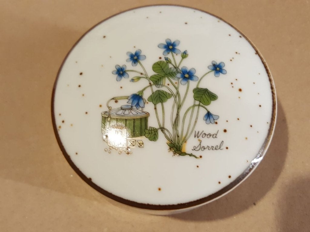 Puntgaaf keramieken potje – klaverzuring motief (vintage), Ophalen of Verzenden