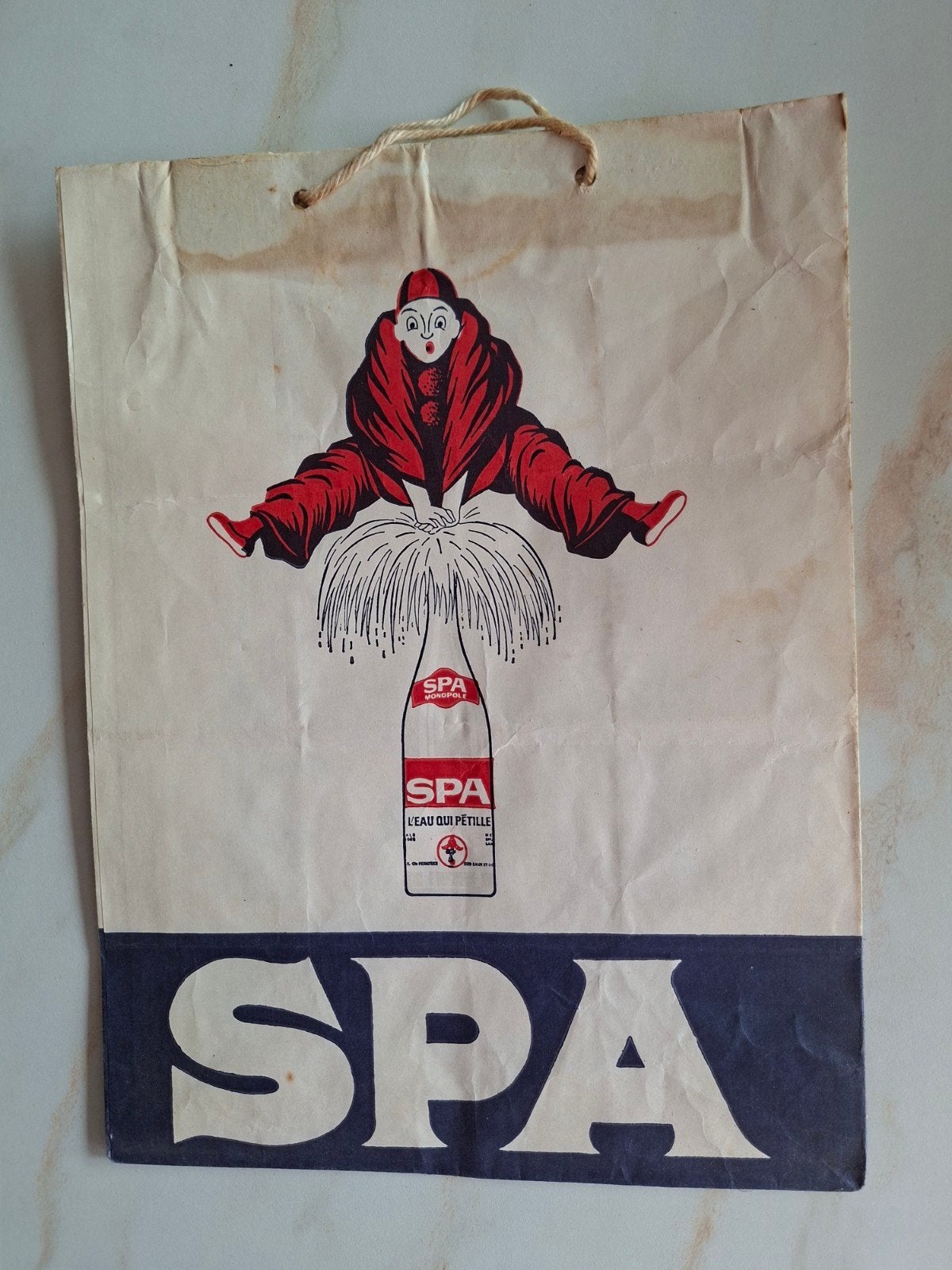 Sac en papier Spa monopole (bande bleue), Enlèvement ou Envoi