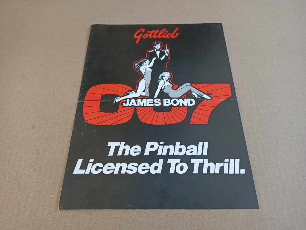 Flyer/ Folder: Gottlieb James Bond 007 (1980) Flipperkast, Verzenden, Flipperkast, Gottlieb