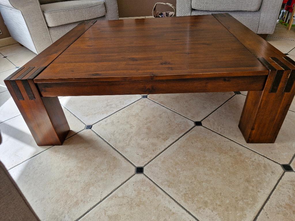 Table salon, 100 à 150 cm, Bois exotique, Moins de 50 cm, Carré