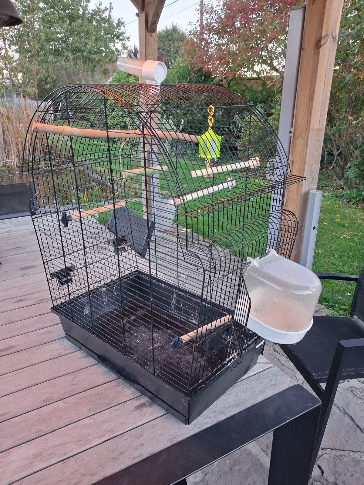 cage à oiseaux avec accessoires, Animaux & Accessoires, Enlèvement, Comme neuf, Synthétique, Cage à oiseaux