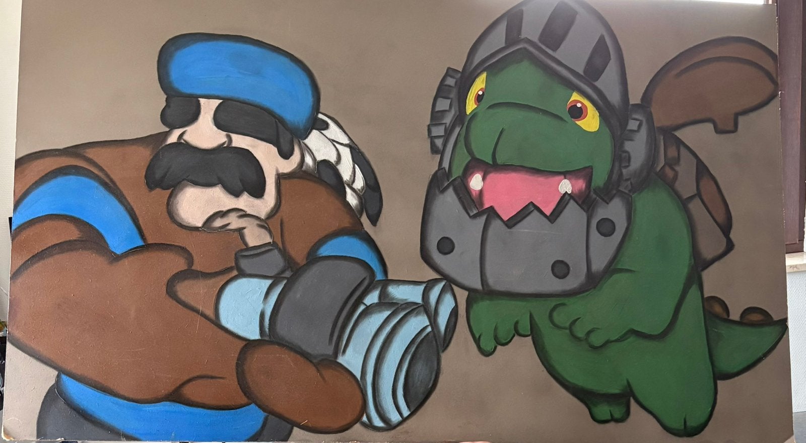 Clash Royale schilderij babydraak en jager, Figures, Peinture acrylique, Autres matériaux, Enlèvement