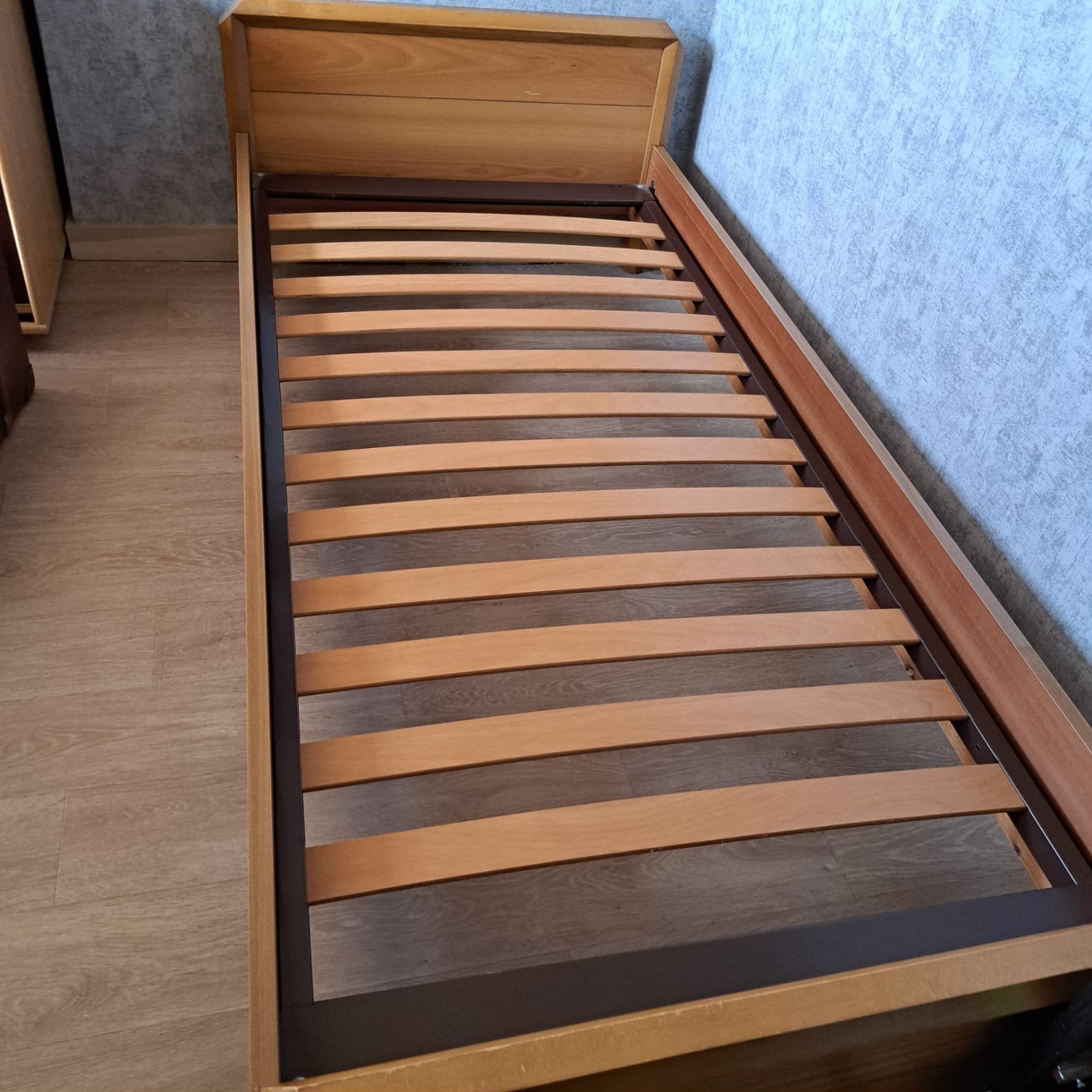 1pers bed, Ophalen, Eenpersoons, Bruin, 210 cm