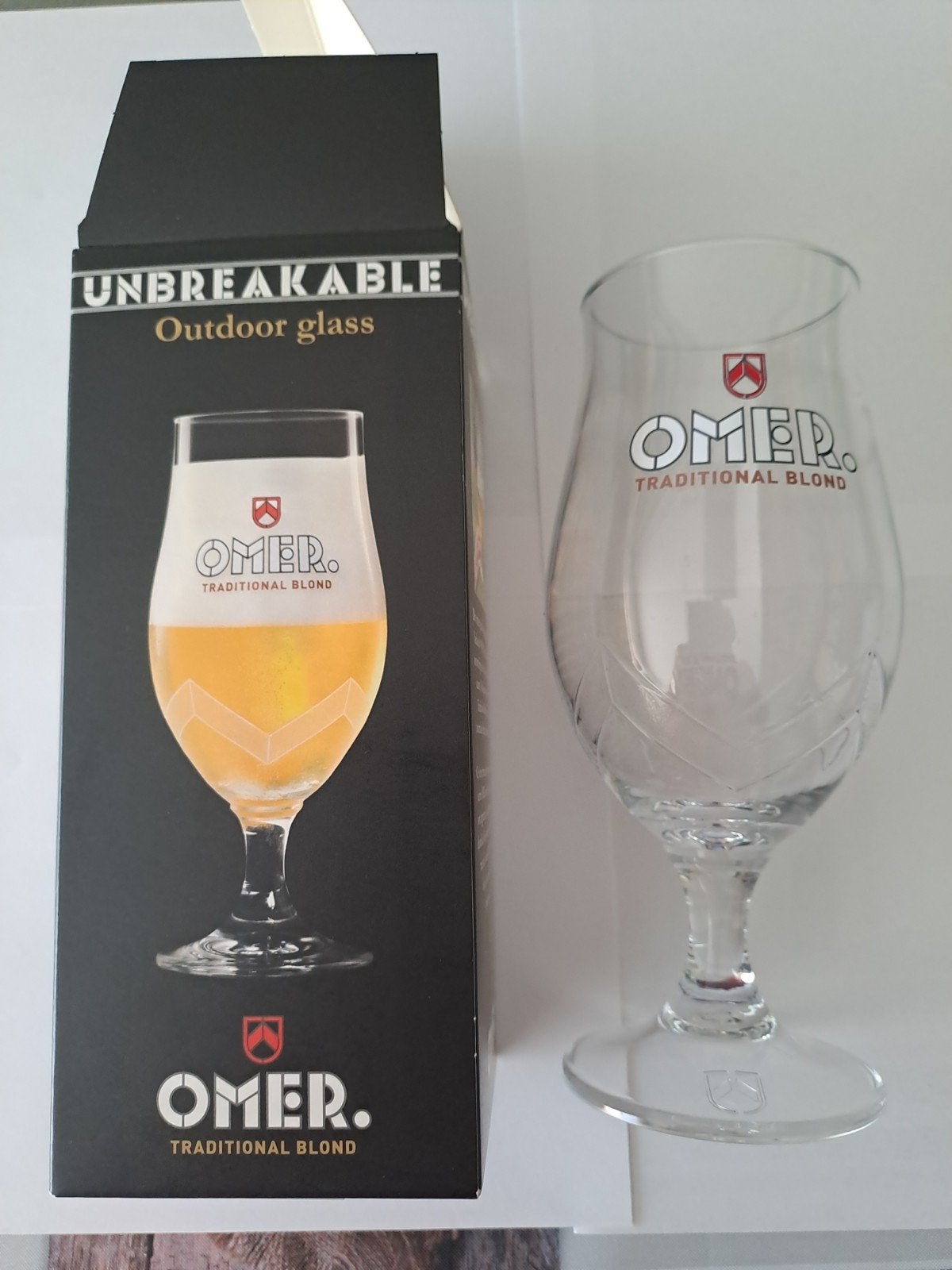 Omer onbreekbaar glas tritan, Verzamelen, Biermerken, Ophalen of Verzenden