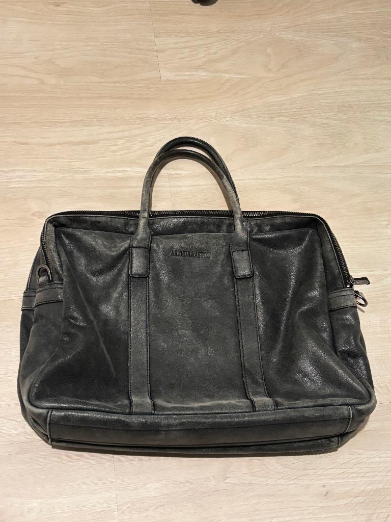 Laptoptas Arthur & Aston, Grijs, 17 inch of meer, Nieuw, Aktetas