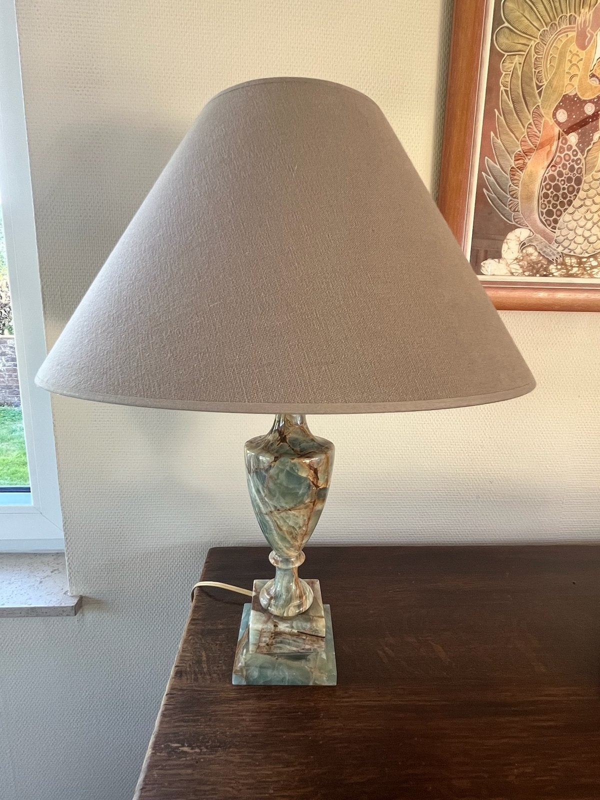 Lamp met marmeren voet, Ophalen, Zo goed als nieuw