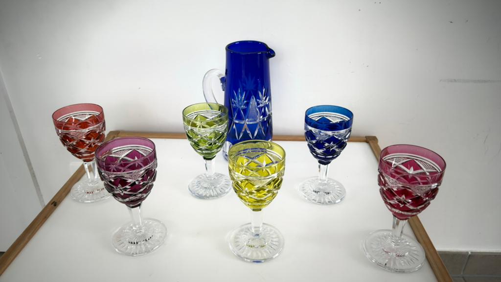 Val Saint Lambert glazen en karaf, Antiek en Kunst, Ophalen of Verzenden