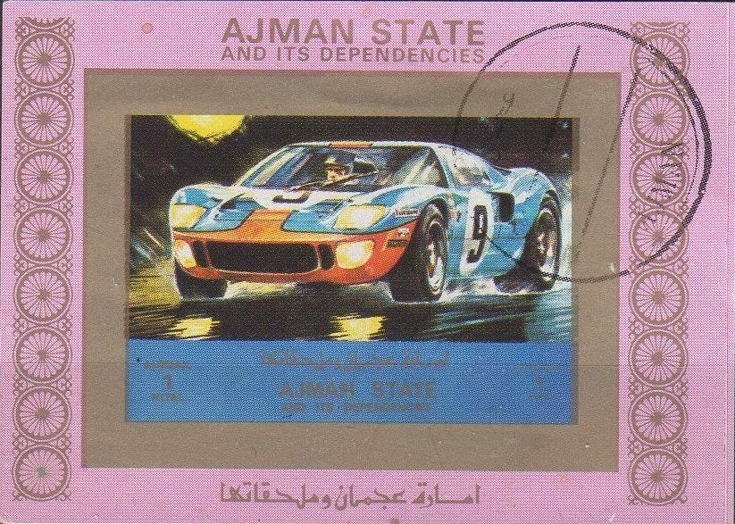 Ajman - Raceauto - Ford GT40 - 1973, Ophalen of Verzenden, Gestempeld