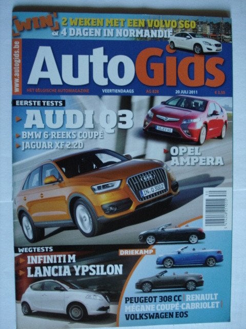 AutoGids 828 Infiniti M/Lancia Ypsilon/Opel Ampera/VW Eos/BM, Envoi, Comme neuf, Général