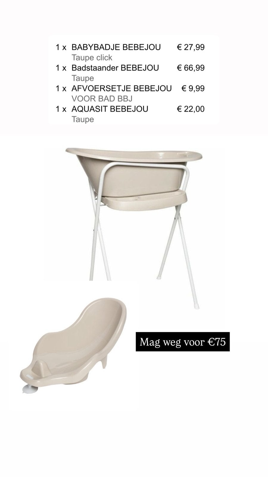 Bébé-jou babybad, Kinderen en Baby's, Badjes en Verzorging, Ophalen, Zo goed als nieuw, Badje, Bébé-jou