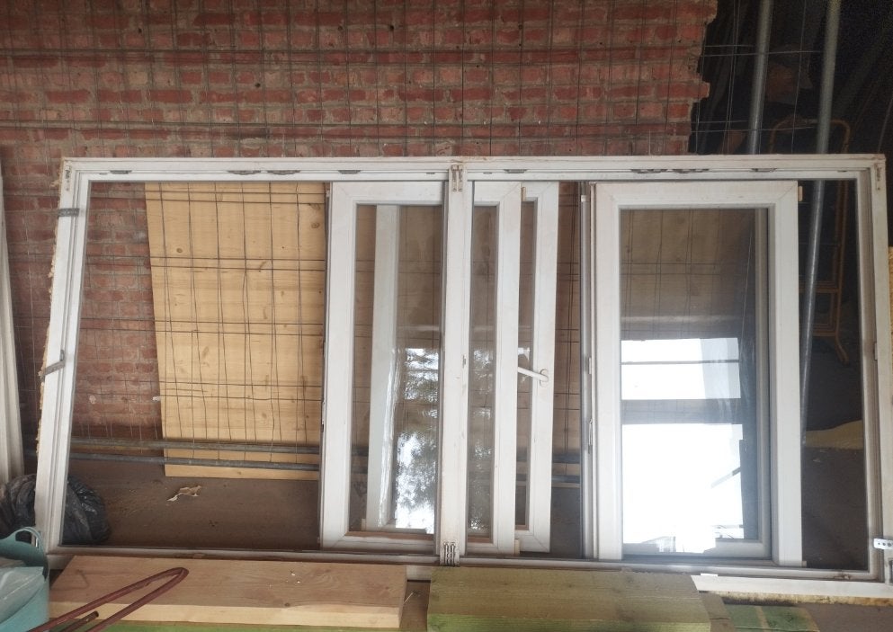 Châssis PVC blanc FEBA avec double vitrage – 283  143 cm, Bricolage & Construction, Double vitrage, 160 cm ou plus, 120 à 160 cm