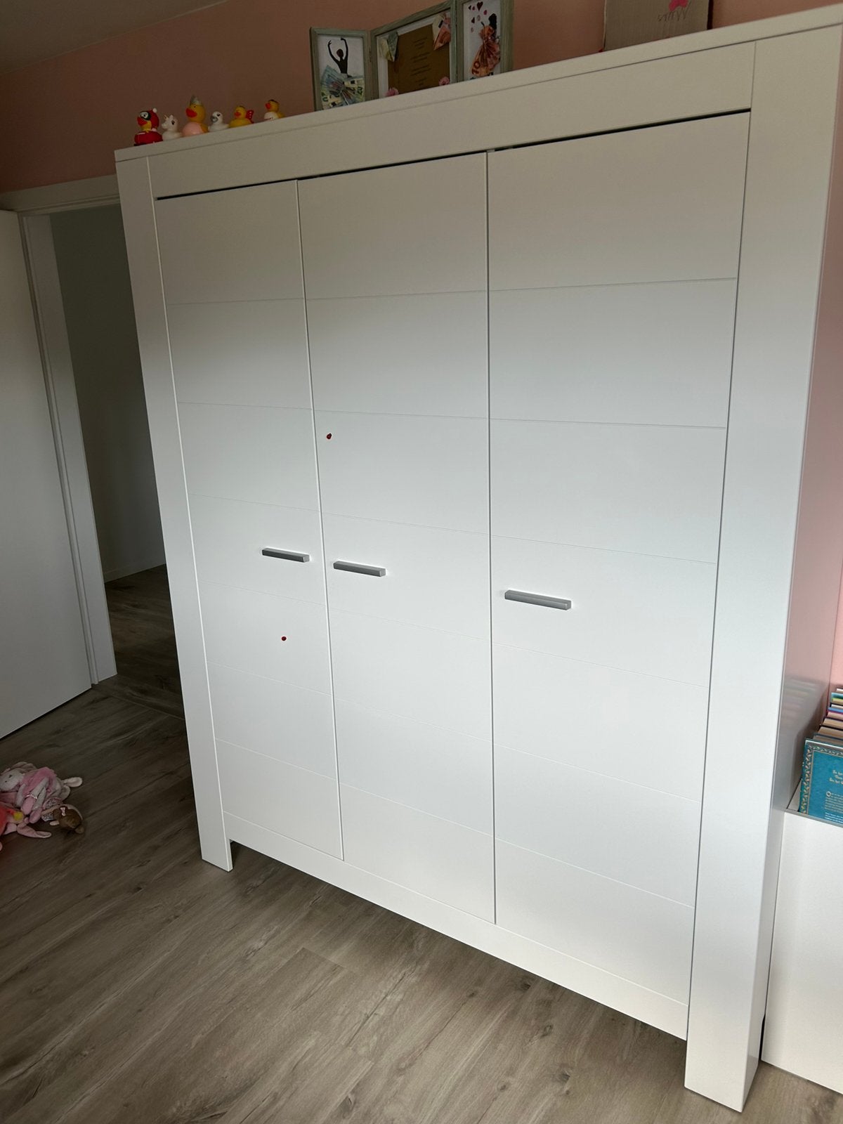 Slaapkamer - bed met matras - kleerkast, Ophalen, Gebruikt, 150 tot 200 cm, Modern