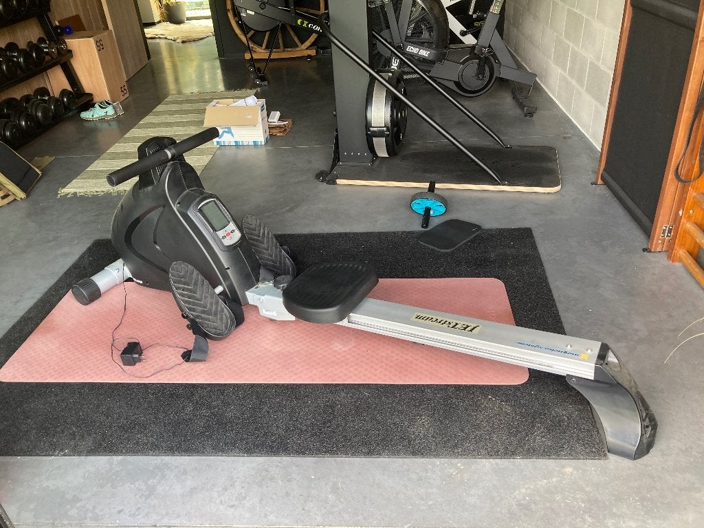 Roeimachine Helisport roeitrainer, Sport en Fitness, Fitnessapparatuur, Ophalen, Gebruikt, Buik, Aluminium