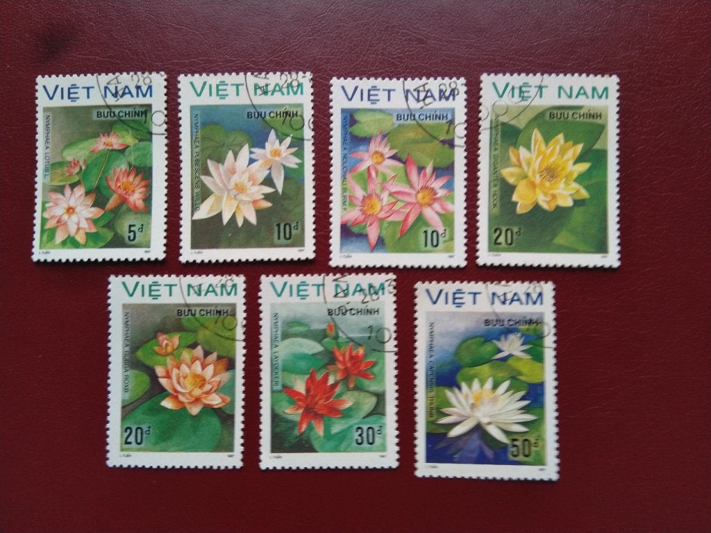 Bloemen, Viëtnam 1988, Verzenden, Gestempeld, Dier of Natuur