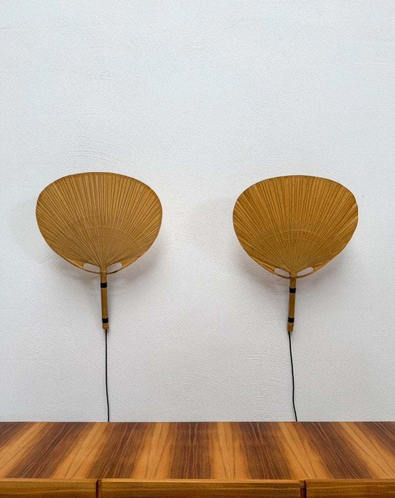 Paire d'appliques Uchiwa III Ingo Maurer vintage 1973, Enlèvement, Utilisé