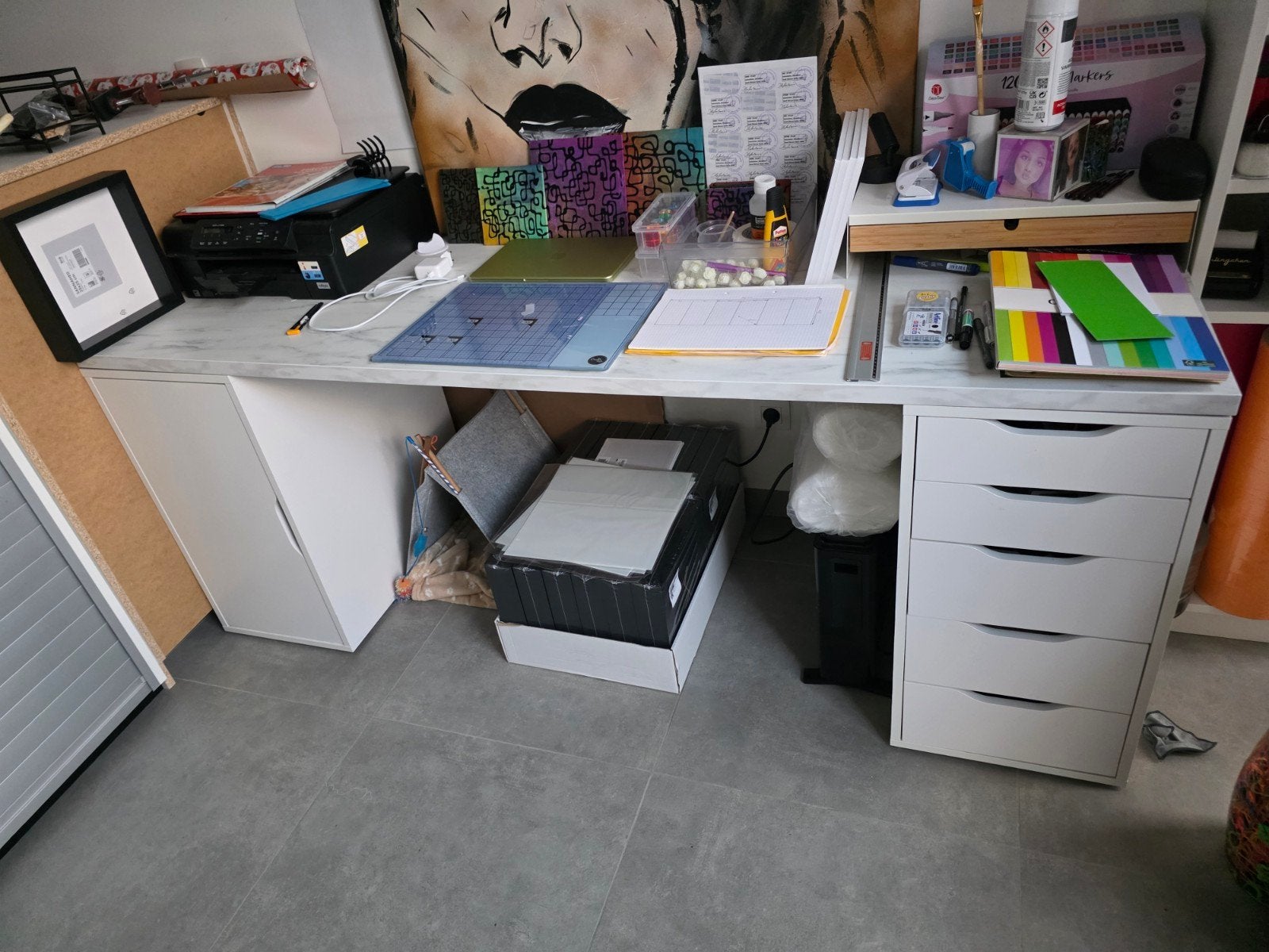 Bureau met ladenblok en kast, Huis en Inrichting, Ophalen