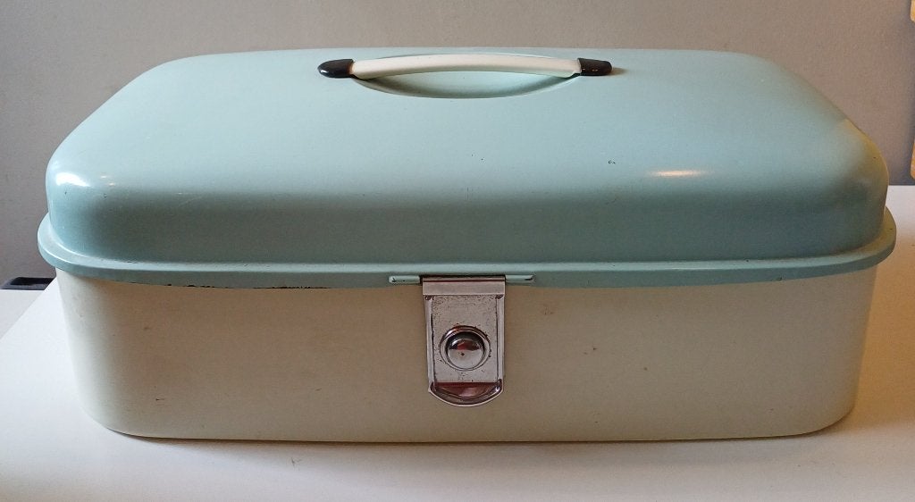 Vintage broodtrommel, Huis en Inrichting, Ophalen, Gebruikt, Metaal, Broodtrommel