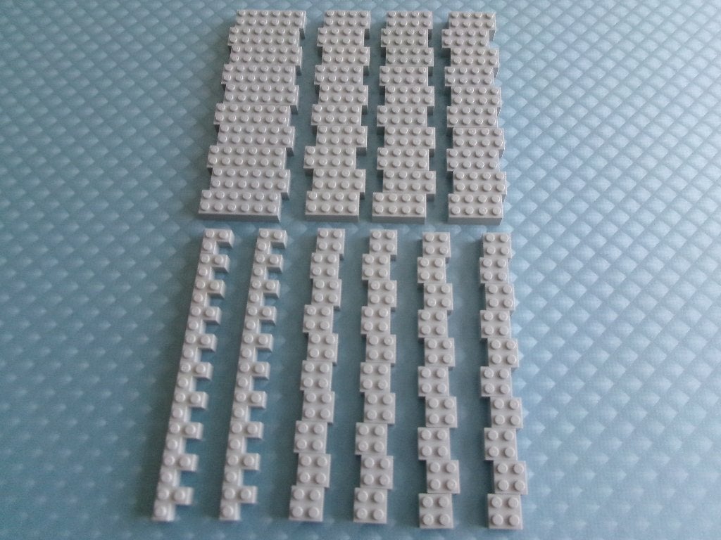 Z7 100 licht blauwgrijze Lego 2x stenen, Gebruikt, Lego, Ophalen of Verzenden, Losse stenen