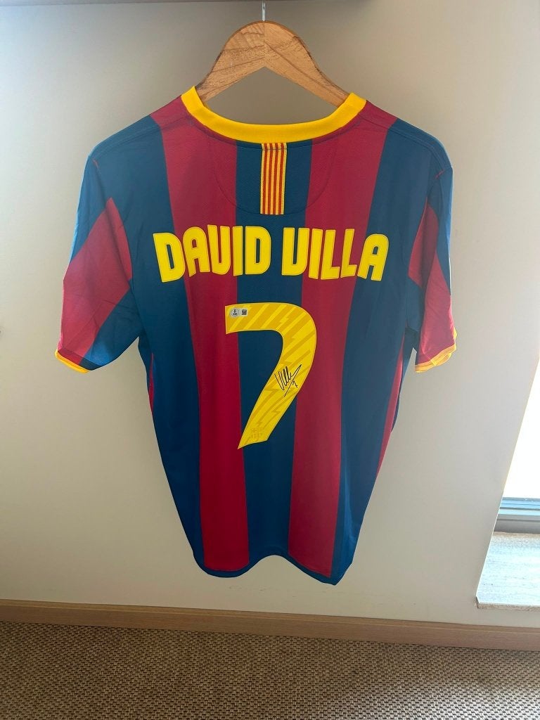COA Beckett 2011 Barcelona shirt David Villa gesigneerd, Verzamelen, Ophalen of Verzenden, Nieuw, Shirt
