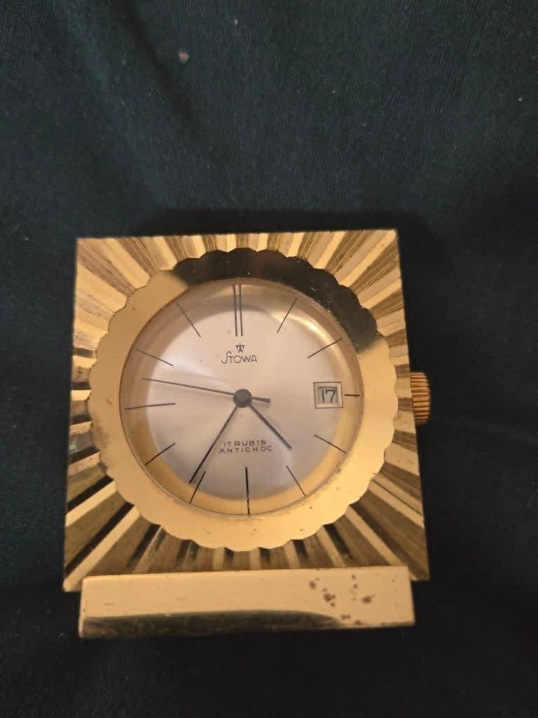 Horloge de bureau STOWA vintage  — Mécanique (17 Rubis) '60, Antiquités & Art, Enlèvement ou Envoi
