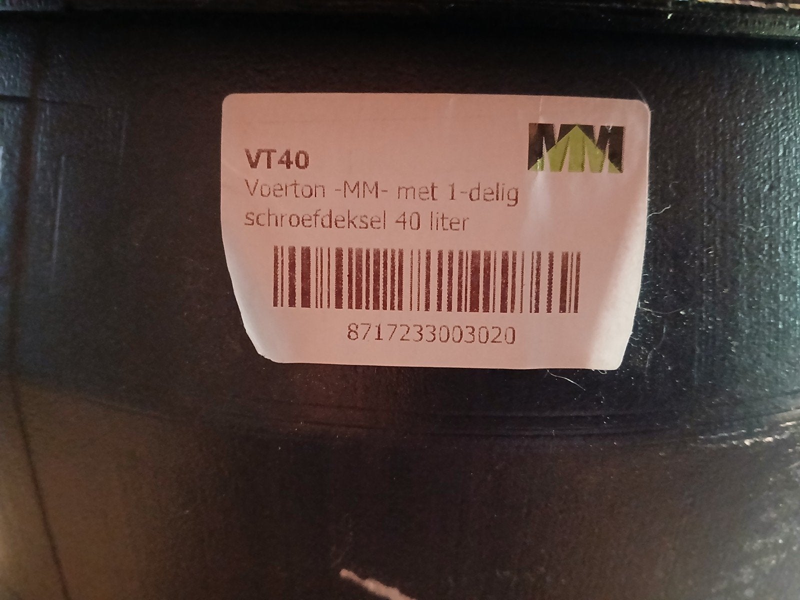 nog new voerton-mm 1 delig schroefdeksel 40 liter, Dieren en Toebehoren, Ophalen