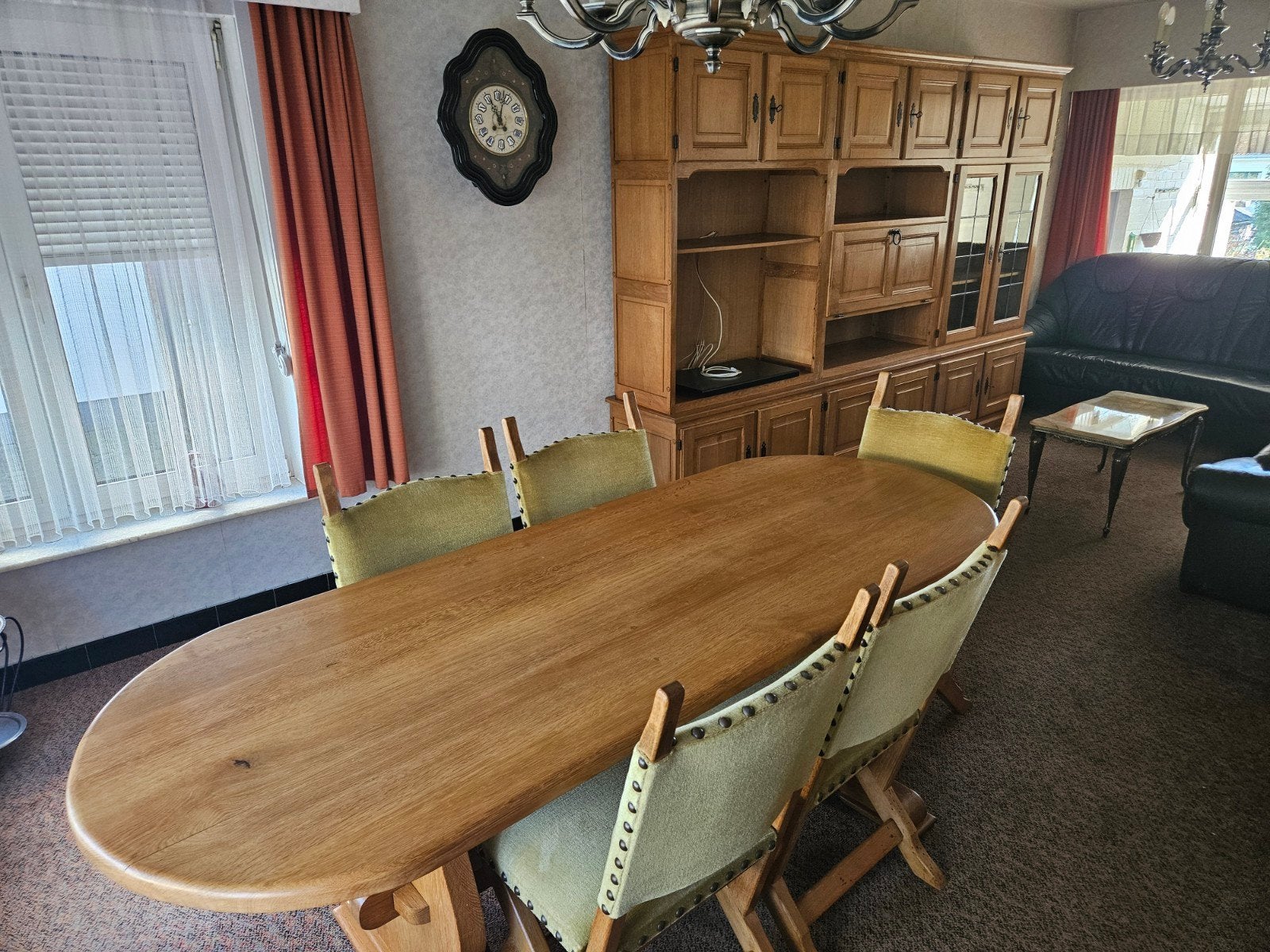 Salle à manger en chêne massif, Maison & Meubles, Enlèvement, Comme neuf, 4 à 6 chaises