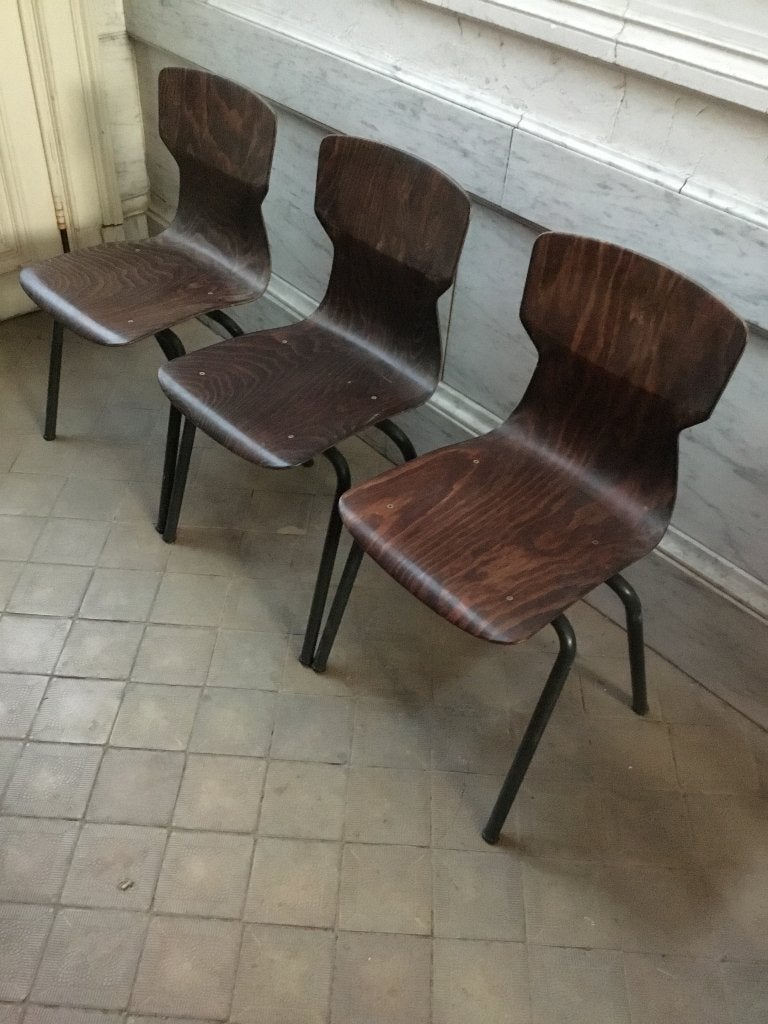 Jaren 60 Pagholz stoelen van Obo Eromes 6407 Wijchen - mat, Modernism, Trois, Brun, Enlèvement