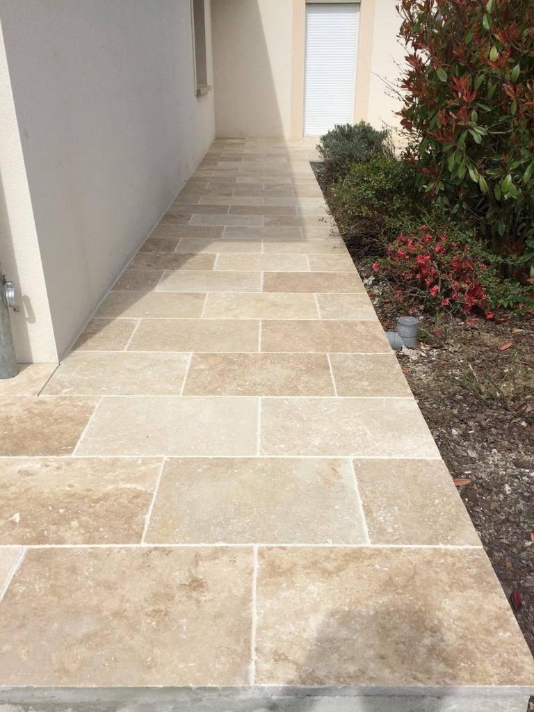 Travertin 60 x 40 beige, Tuin en Terras