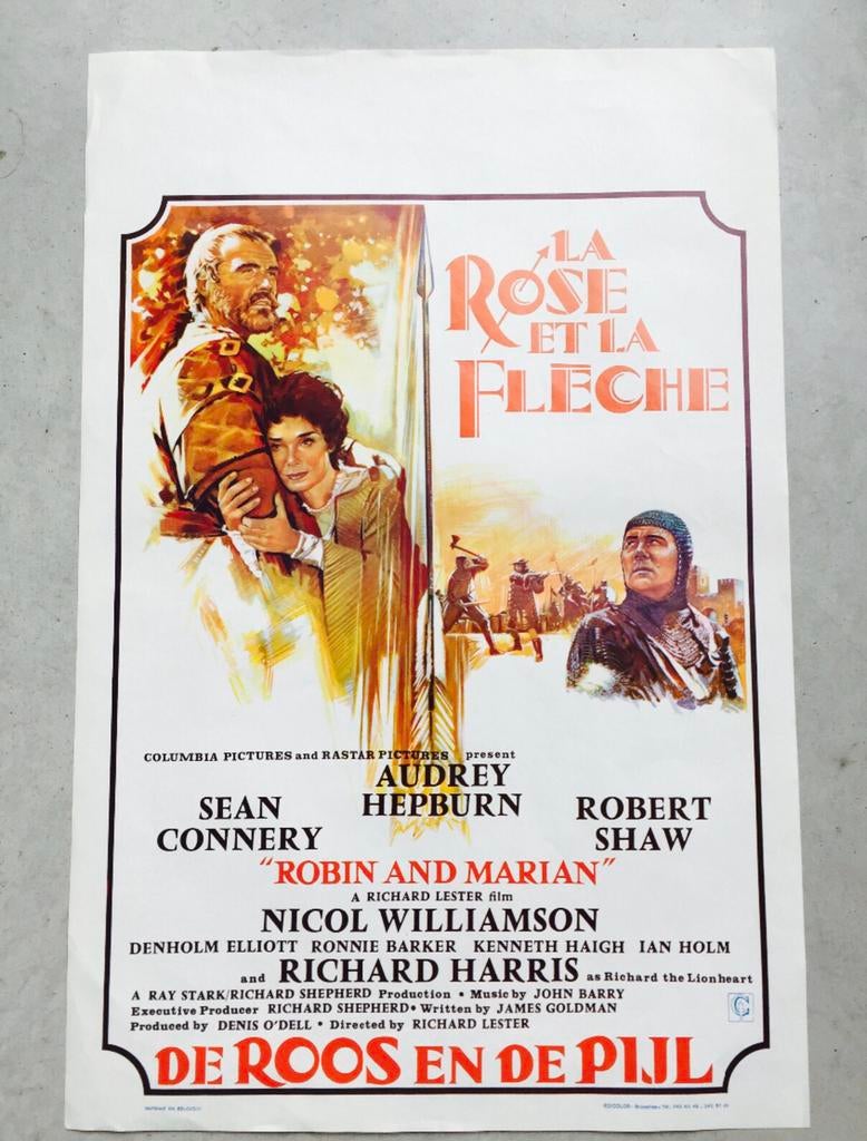 Robin des bois la Rose et la flèche "A HEPBURN ,SEAN CONNERY, Collections, Cinéma & Télévision, Comme neuf, Envoi