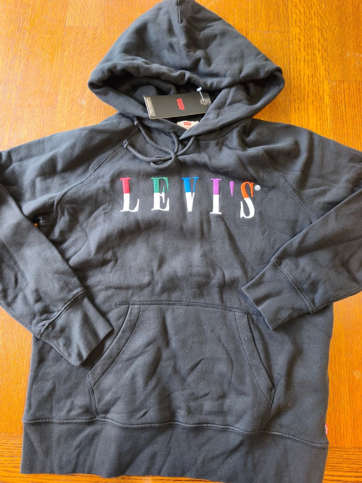 Levi's Hoodie / Trui met Capuchon en Kleurrijk Logo – Maat S, Ophalen of Verzenden, Maat 46 (S) of kleiner, Zwart