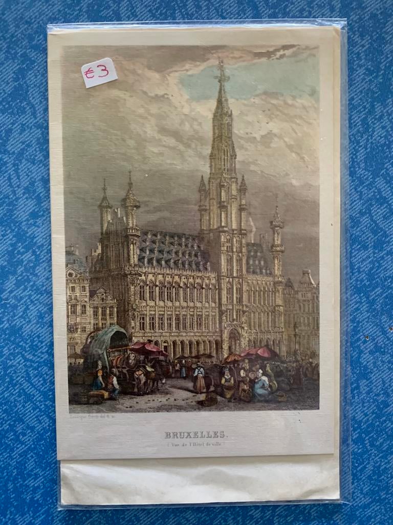 Prentkaart - onderwerp: Stadshuis Brussel., Ophalen, Nieuw