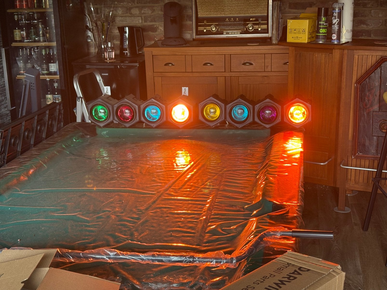 Éclairage disco vintage avec contrôleur de lumière contrôlé, Enlèvement ou Envoi, Utilisé, Lumières, Commande sonore