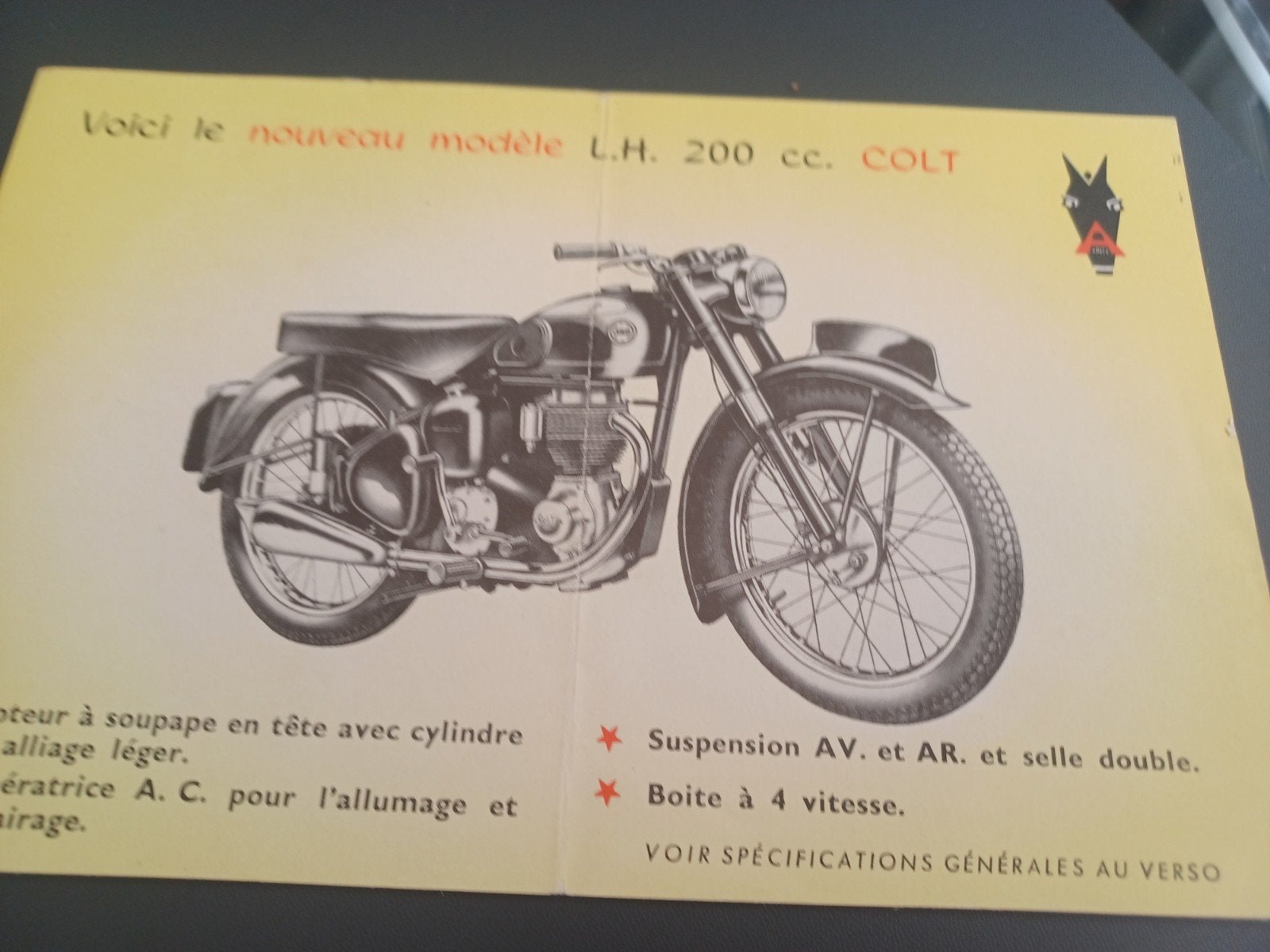 Brochure Ariel Colt André Milhoux Bruxelles, Enlèvement ou Envoi
