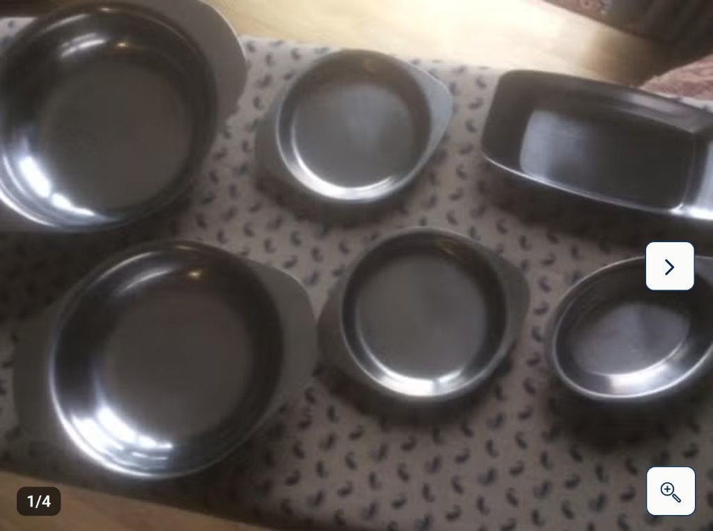 6 schotels inox vintage, Ophalen of Verzenden