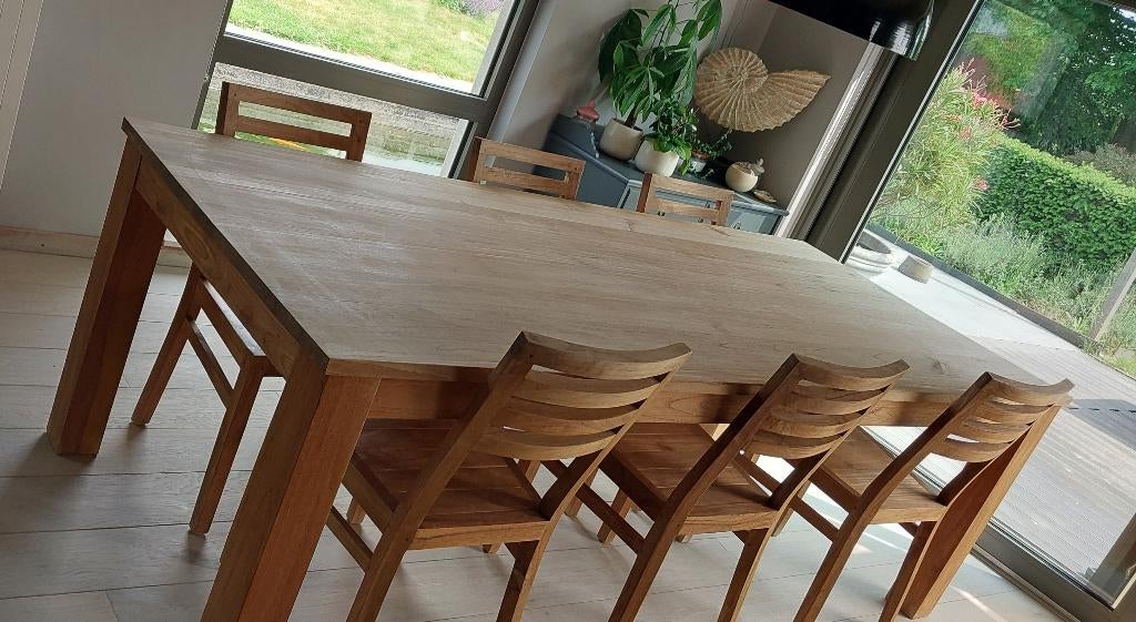 Teaken eettafel, Ophalen, Teakhout