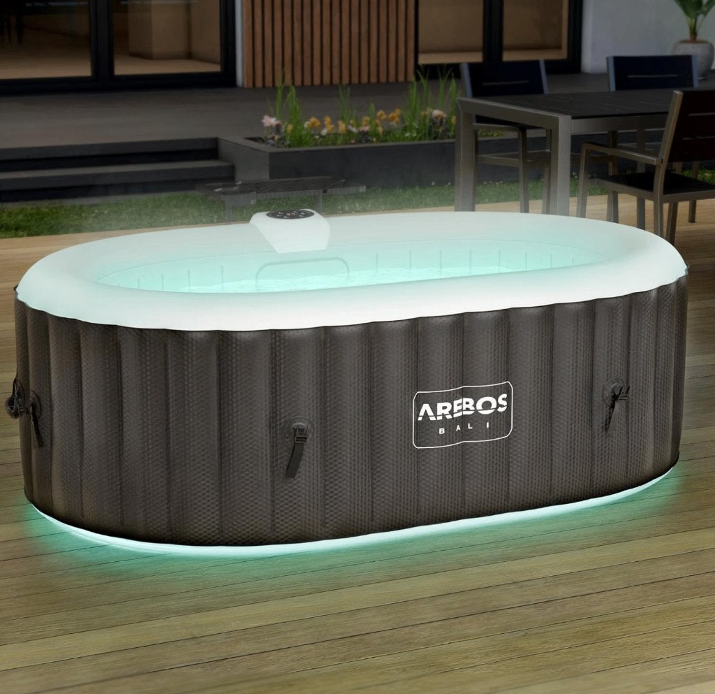 Opblaasbare Jacuzzi voor 2 Personen – LED Verlichting NIEUW, Tuin en Terras, Ophalen of Verzenden, Nieuw, Afdekzeil, Opblaasbaar