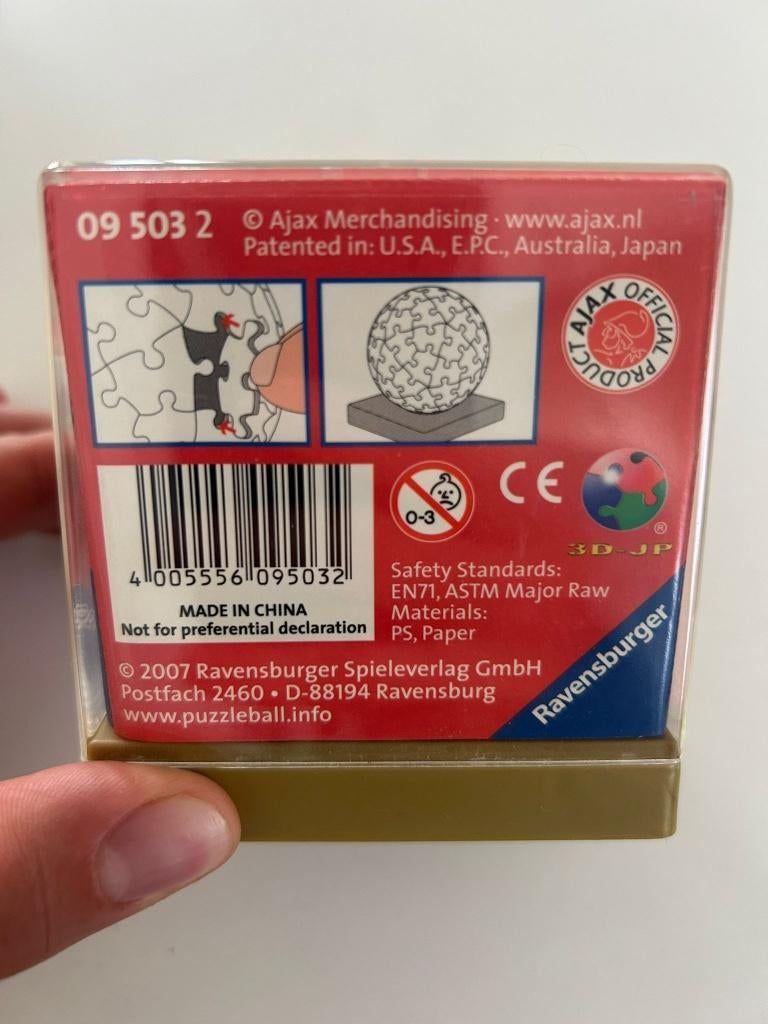 Boule de puzzle 3D Ajax Amsterdam (60 pièces), Hobby & Loisirs créatifs, Enlèvement ou Envoi, Moins de 500 pièces, Comme neuf