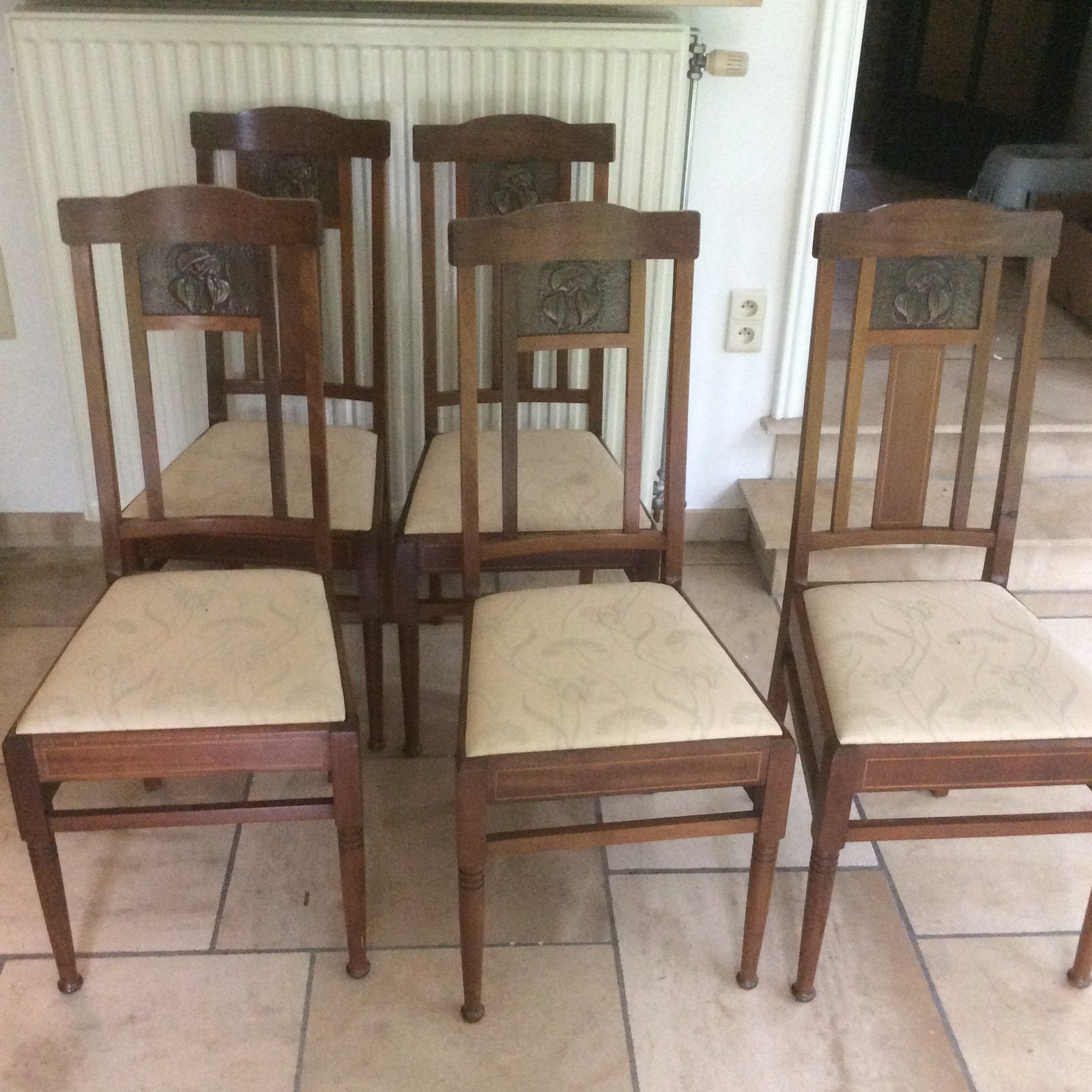 Set stoelen freres coene Art Nouveau, Antiek en Kunst, Ophalen