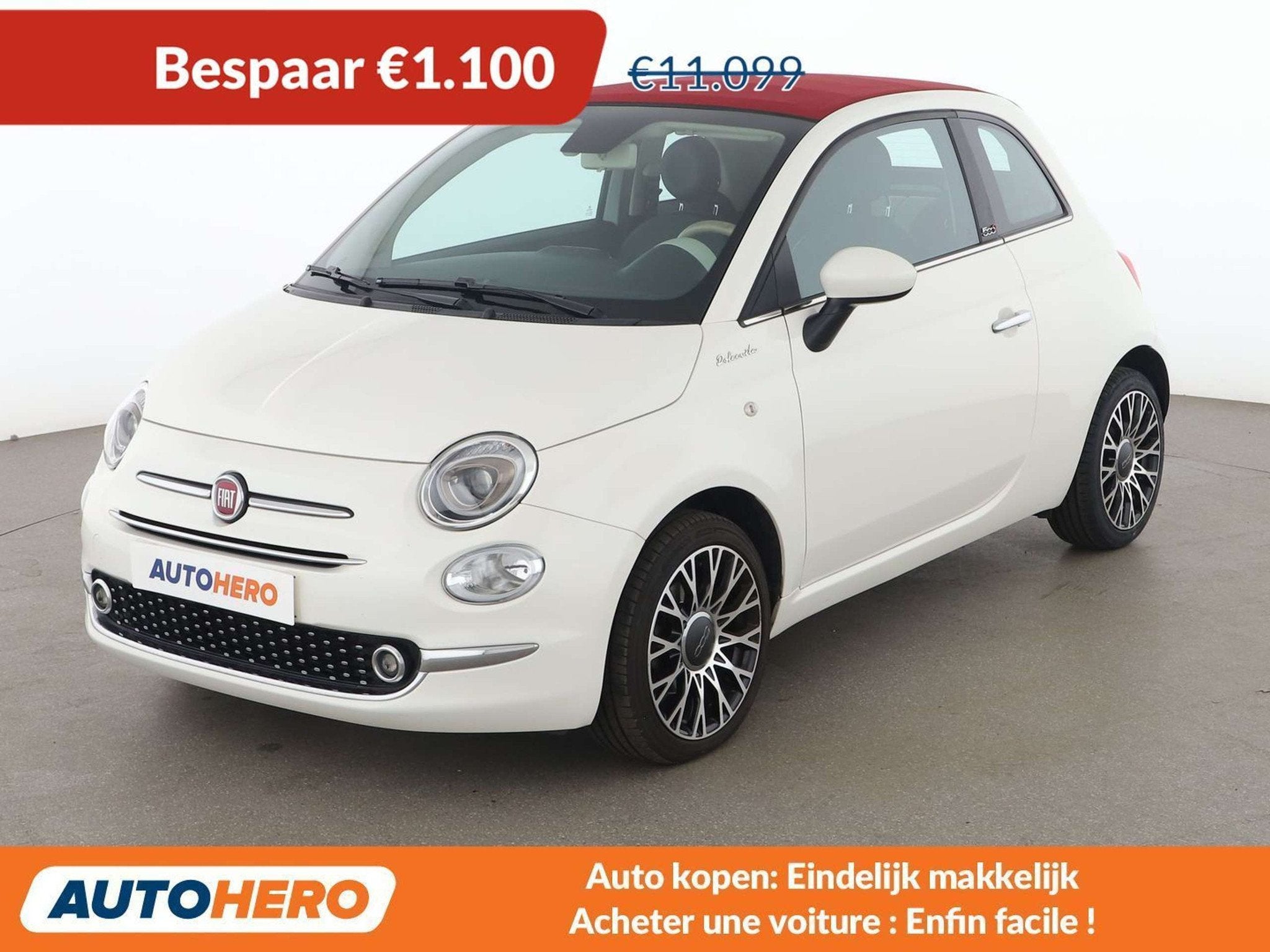Fiat 500C 1.0 Mild-Hybrid Dolcevita (bj 2021), Auto's, Voorwielaandrijving, 4 zetels, Gebruikt, Cabriolet