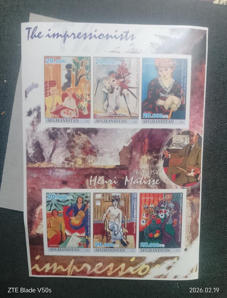 Postzegels Kunst Henri Matisse, Ophalen of Verzenden