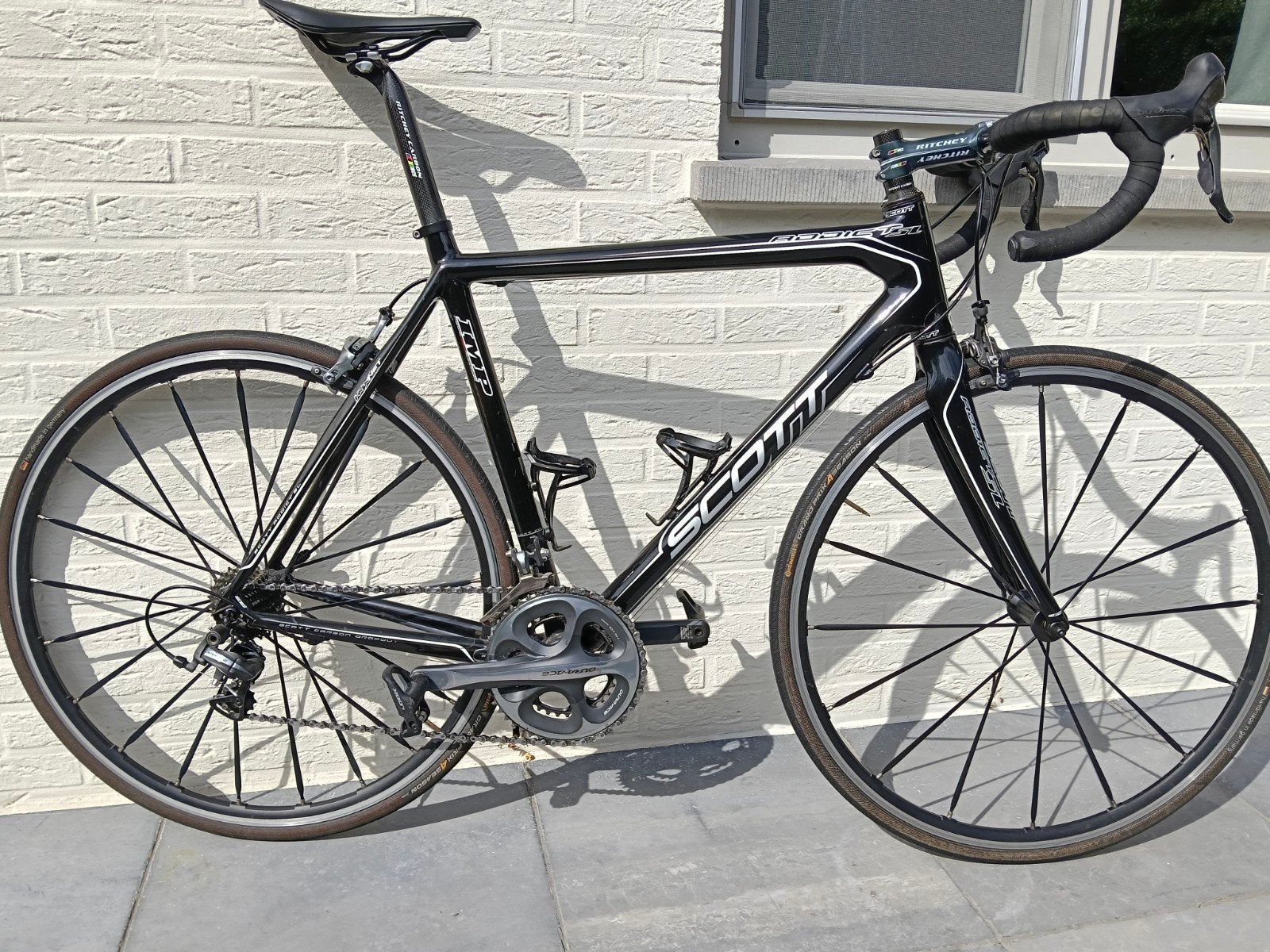 Scott Addict SL, maat L (56) Carbon, Fietsen en Brommers, Gebruikt, 10 tot 15 versnellingen, Velgrem, 53 tot 57 cm
