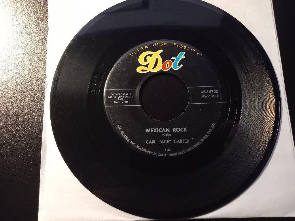 Carl "Ace" Carter Mexican Rock ' 7 "Popcorn Rock", Enlèvement ou Envoi, 7 inch, Autres genres, Utilisé