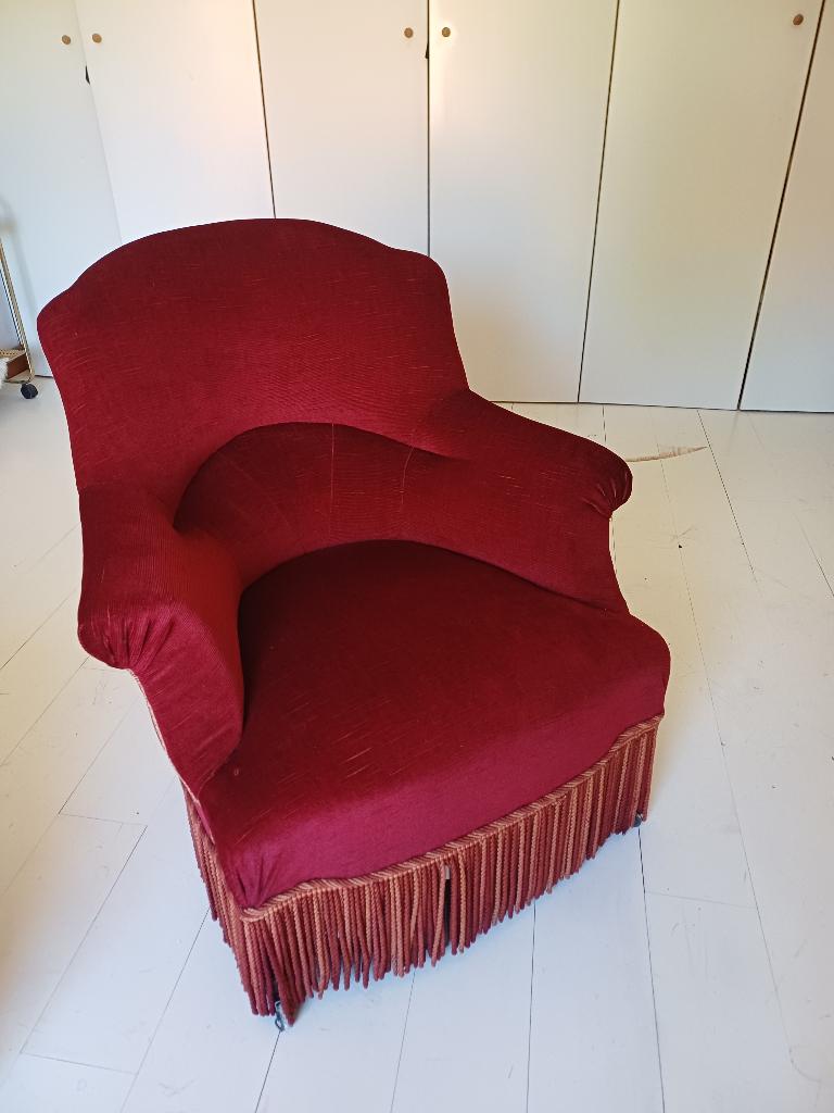 Prachtige authentieke antieke padfauteuil, Huis en Inrichting, Fauteuils, Ophalen, Ancien, Gebruikt, 75 tot 100 cm