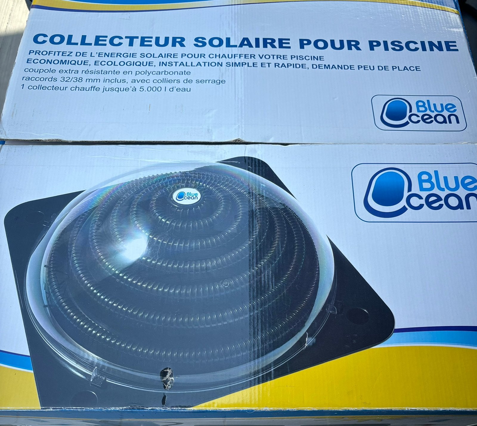 Bleu cean solar bol, Tuin en Terras, Ophalen, Zo goed als nieuw