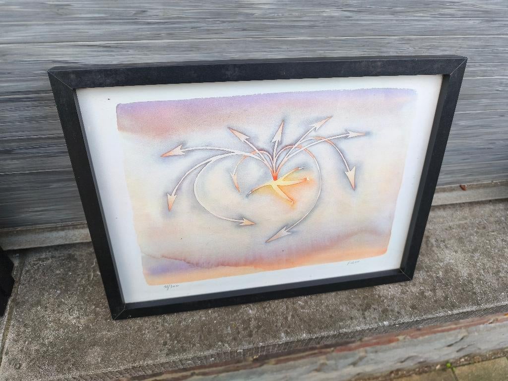 Lithographie signe jean Michel folon, Enlèvement ou Envoi